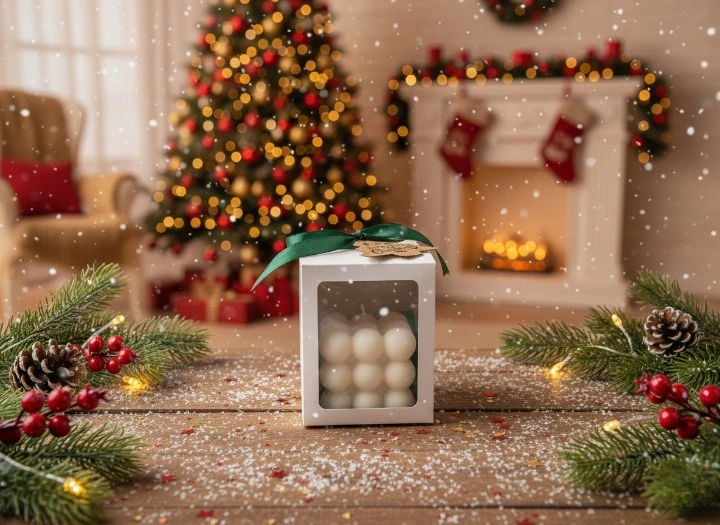 Lumanare parfumata Cub, HANDMADE, ceara naturala din soia, fitil din bumbac, 7.5 cm [2]