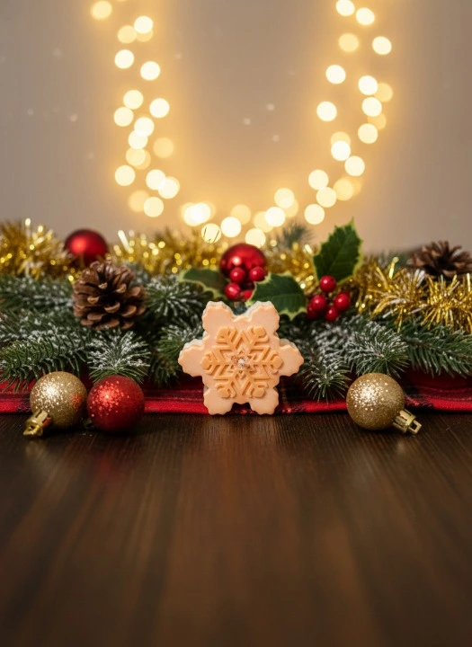 Lumanare parfumata fulg de zapada, HANDMADE, ceara naturala din soia, fitil din bumbac, 7.5 cm [1]