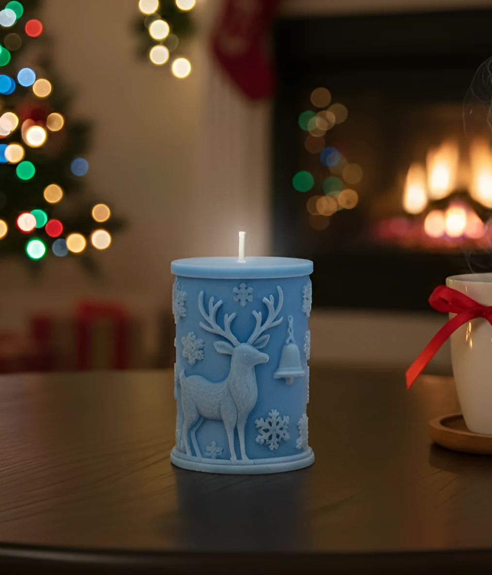 Lumanare parfumata glitter, HANDMADE, ceara naturala din soia, fitil din bumbac, 7.5 cm [1]