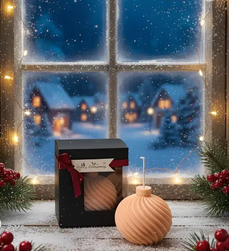 Lumanare parfumata in forma de glob, HANDMADE, ceara naturala din soia, fitil din bumbac, 8.5 cm [2]