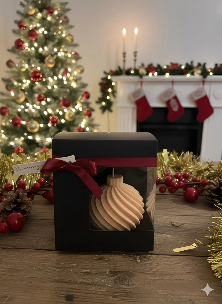 Lumanare parfumata in forma de glob, HANDMADE, ceara naturala din soia, fitil din bumbac, 8.5 cm [3]