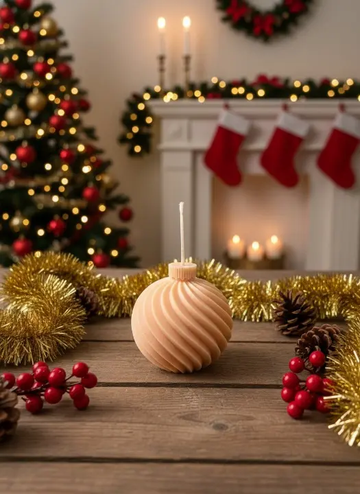 Lumanare parfumata in forma de glob, HANDMADE, ceara naturala din soia, fitil din bumbac, 8.5 cm [1]