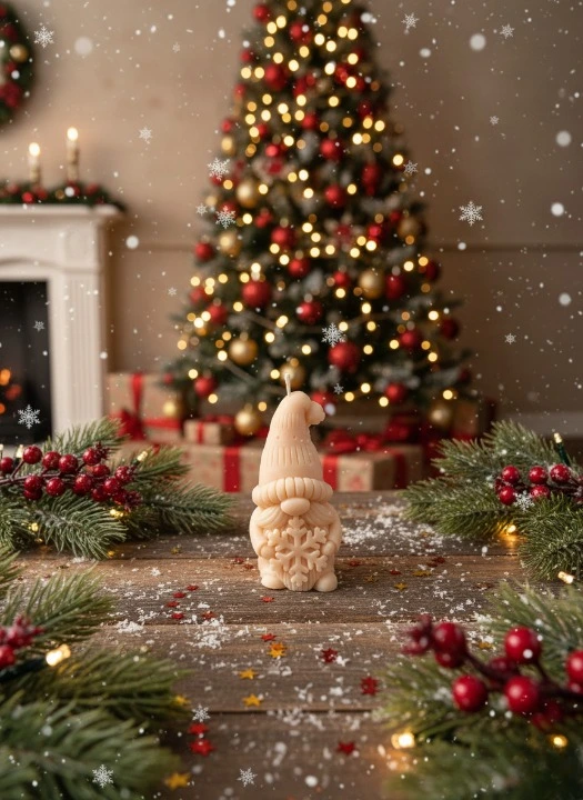 Lumanare parfumata Spiridus, HANDMADE, ceara naturala din soia, fitil din bumbac, in tul, 7.5 cm [1]