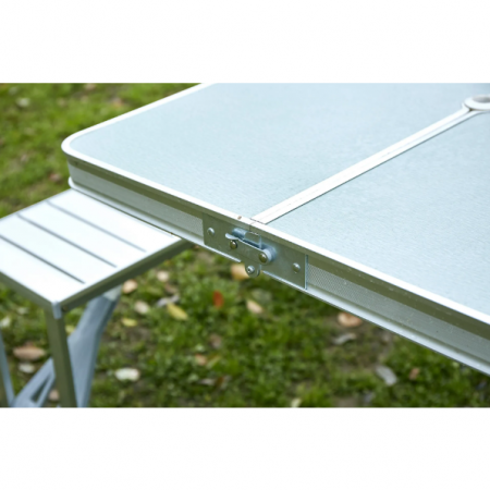 Masa camping cu scaune pliabile, Gri, 86 x 67 x 67 cm [6]