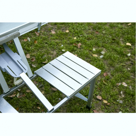 Masa camping cu scaune pliabile, Gri, 86 x 67 x 67 cm [7]
