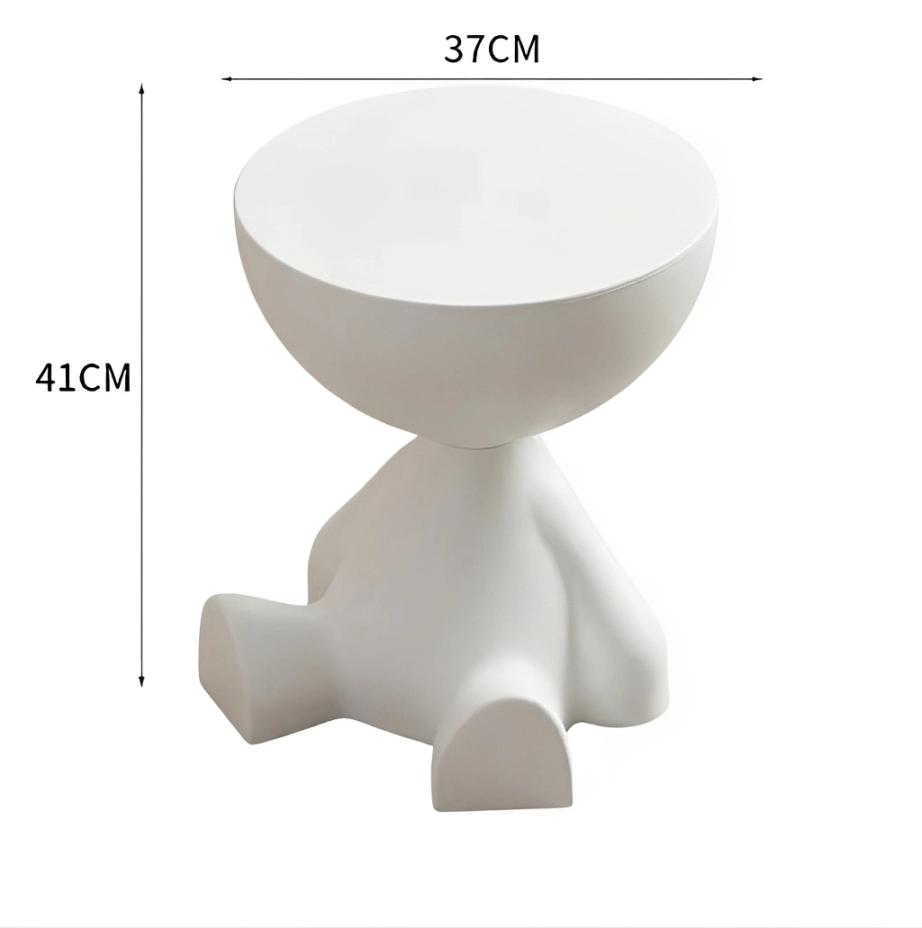 Masuta decorativa pentru cafea, model figurina, din plastic, Alb, 37 x 41 cm [5]