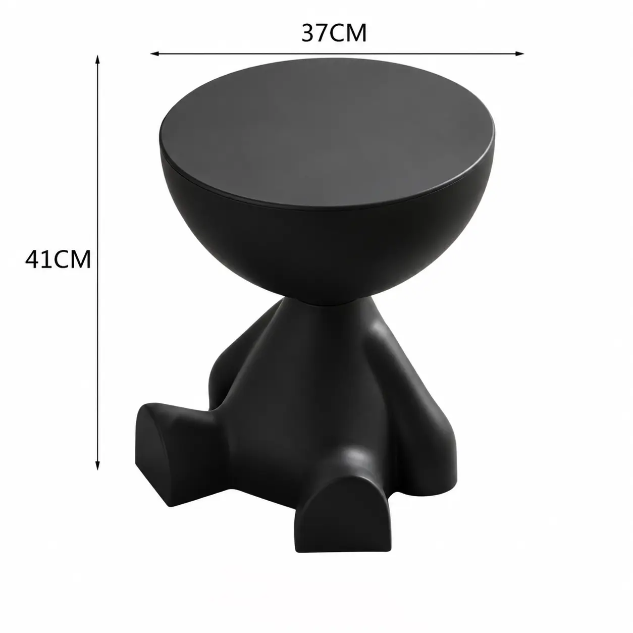 Masuta decorativa pentru cafea, model figurina, din plastic, Negru, 37 x 41 cm [5]
