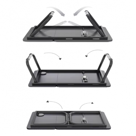 Masuta pentru laptop din MDF, cu suport pentru pahar, inclinare reglabila, Alb, 60 x 32 x 25 cm [3]