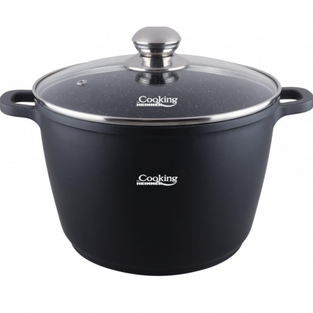 Oala din aluminiu cu capac, Cooking by Heinner, Dark Line, Negru, 10 l [4]