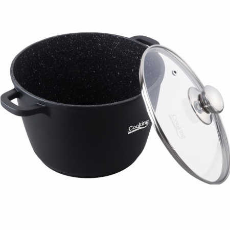 Oala din aluminiu cu capac, Cooking by Heinner, Dark Line, Negru, 10 l [3]