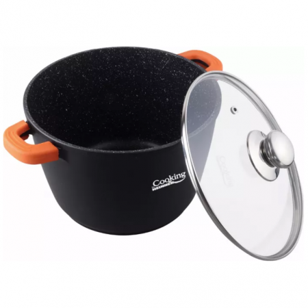 Oala din aluminiu cu capac, Cooking by Heinner, Dark Line, Negru, 10 l [1]