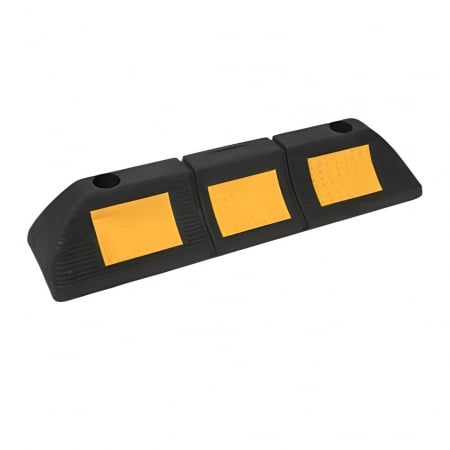 Unelte - Opritor pentru parcare cu banda reflectorizanta, Negru/Galben, 48 x 12 x 9 cm