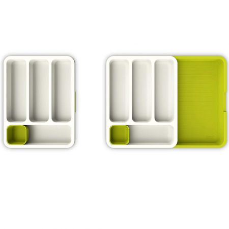 Organizator de tacamuri pentru sertar, extensibil, Verde / Alb, 36 x 47 x 5 cm [4]