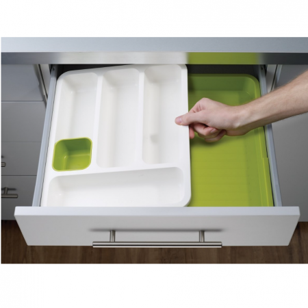 Organizator de tacamuri pentru sertar, extensibil, Verde / Alb, 36 x 47 x 5 cm [2]