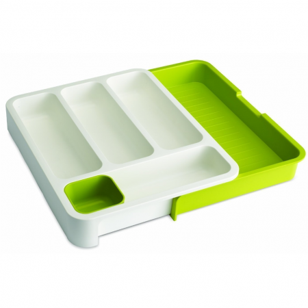 Organizator de tacamuri pentru sertar, extensibil, Verde / Alb, 36 x 47 x 5 cm [3]