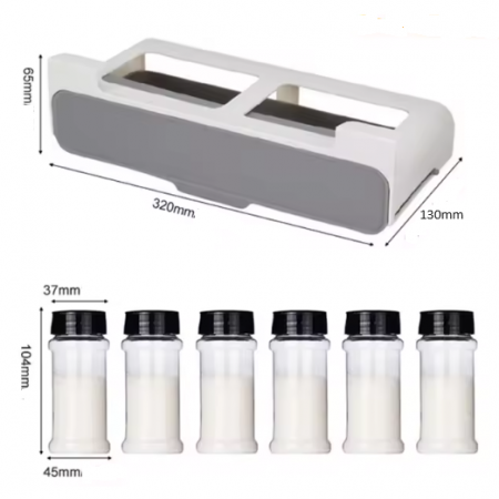 Organizator pentru condimente suspendat, Gri/Alb, 32 x 13 x 13 cm [5]