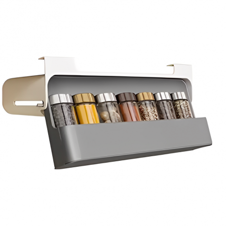 Organizator pentru condimente suspendat, Gri/Alb, 32 x 13 x 13 cm