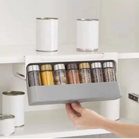 Organizator pentru condimente suspendat, Gri/Alb, 32 x 13 x 13 cm [1]