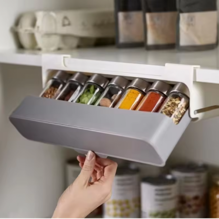 Organizator pentru condimente suspendat, Gri/Alb, 32 x 13 x 13 cm [2]