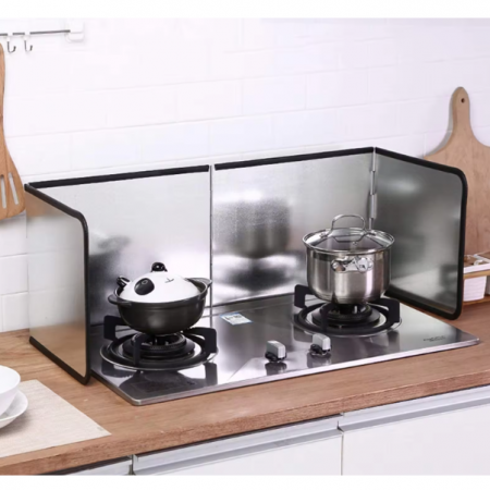 Paravan de protectie pentru plita, Gri, 133 x 30 cm [4]