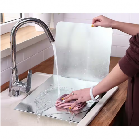 Paravan de protectie pentru plita, Gri, 133 x 30 cm [6]