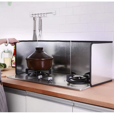 Paravan de protectie pentru plita, Gri, 133 x 30 cm [2]