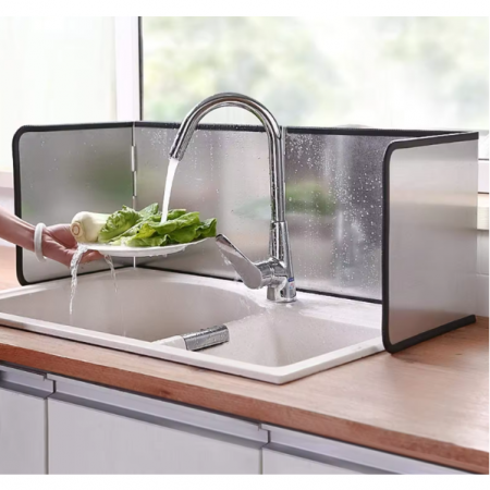 Paravan de protectie pentru plita, Gri, 133 x 30 cm [3]