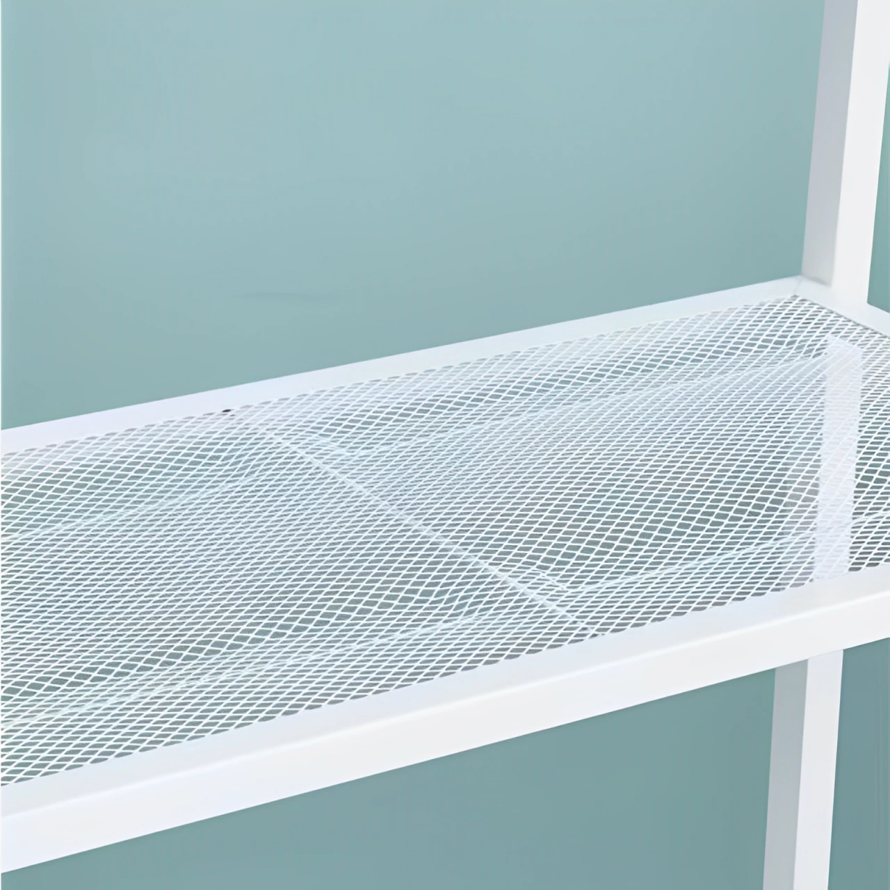 Raft decorativ pentru living, dormitor, birou, 5 polite, din metal, Alb, 61 x 37 x 150 cm [5]