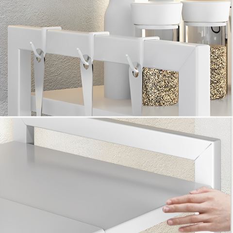 Raft extensibil pentru depozitare, multifunctional, Alb, 38-58x 36 x 46 cm [4]