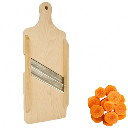 Razatoare din lemn cu 2 lame pentru varza, feliat legume, Maro, 35 x 13 cm [1]