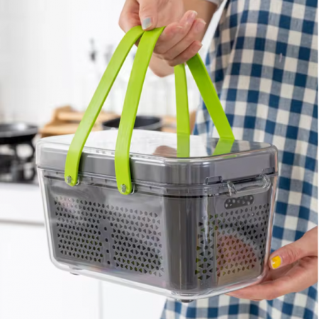 Razatoare pentru legume cu toarte si accesorii, Gri/Verde, 27 x 16 x 15 cm [5]