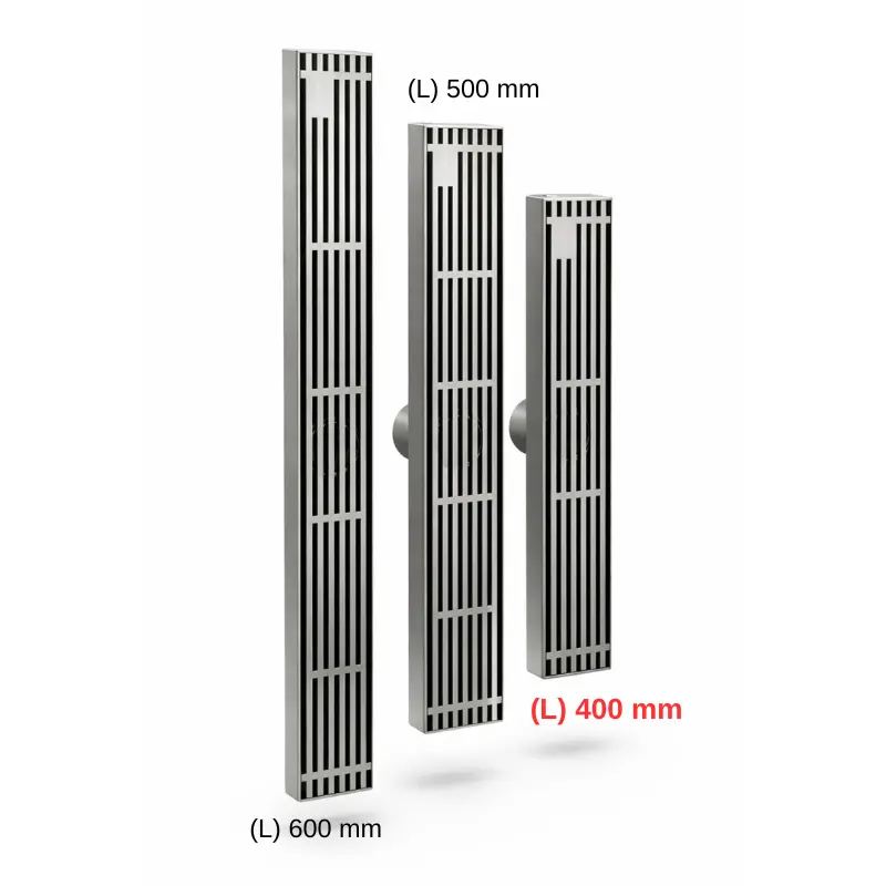 Rigola de dus, pe podea, liniara, din inox, set complet necesar instalarii,culoare cromata, 57 x 400 mm [5]