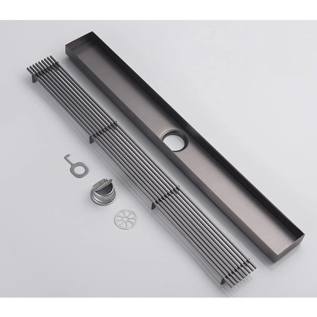 Rigola de dus, pe podea, liniara, din inox, set complet necesar instalarii,culoare cromata, 57 x 400 mm [2]