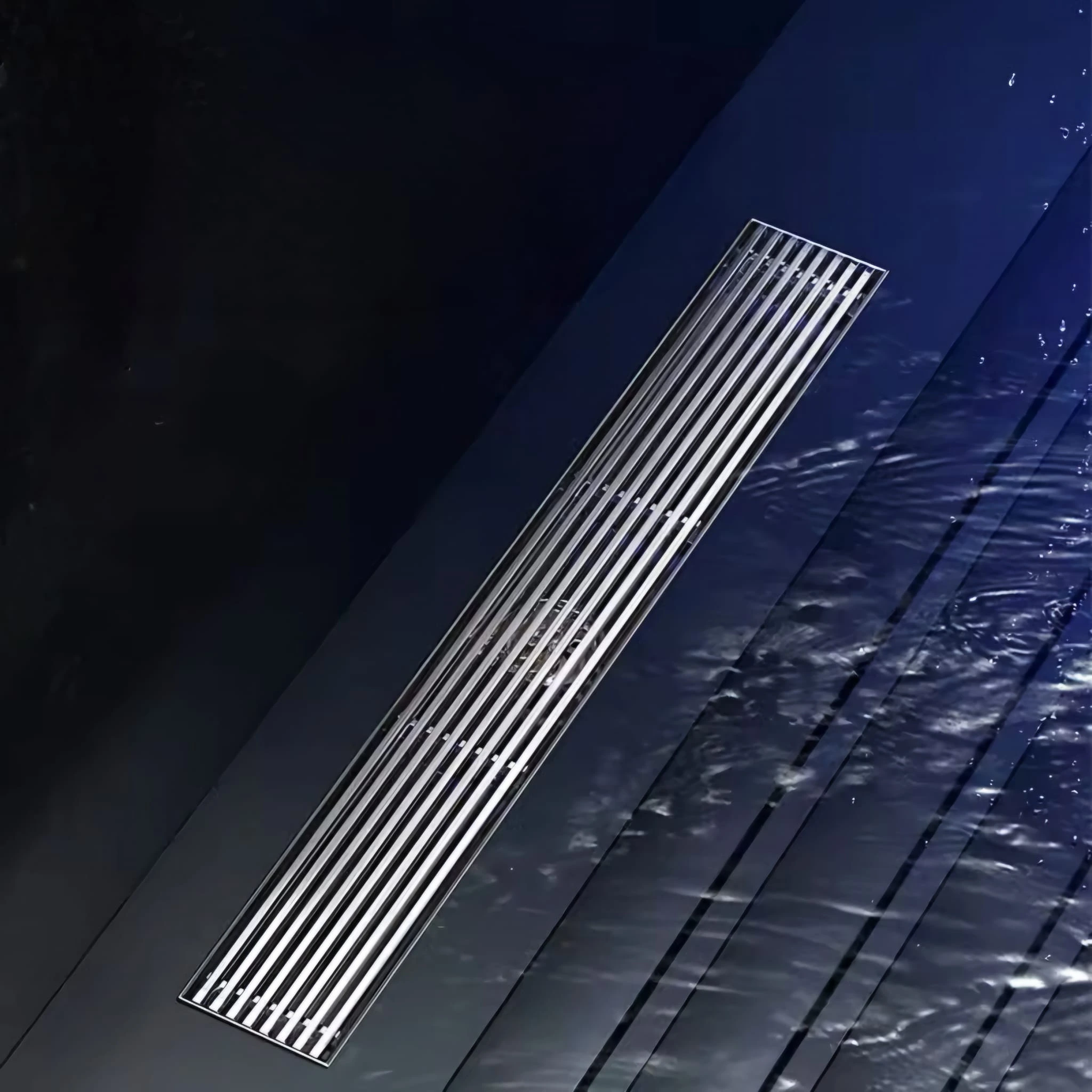 Rigola de dus, pe podea, liniara, din inox, set complet necesar instalarii,culoare cromata, 57 x 600 mm [3]