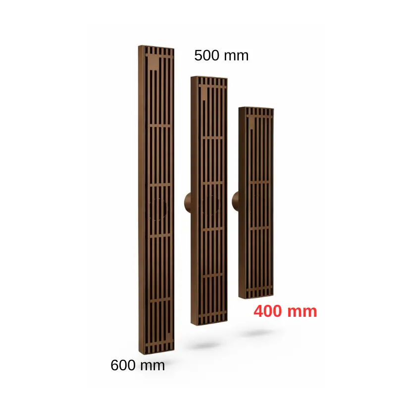 Rigola de dus, pe podea, liniara, din inox, set complet necesar instalarii, Rose-Gold, 57 x 400 mm [5]