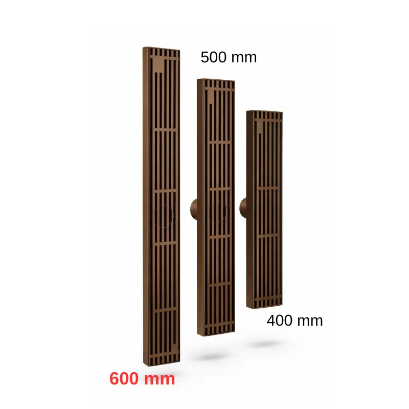 Rigola de dus, pe podea, liniara, din inox, set complet necesar instalarii, Rose-Gold, 57 x 600 mm [5]