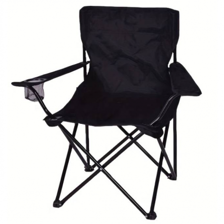 Scaun pliabil pentru picnic sau pescuit, cadru metalic, Negru, 52 x 85 x 85 cm [1]
