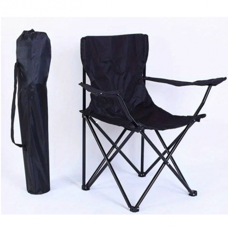 Scaun pliabil pentru picnic sau pescuit, cadru metalic, Negru, 52 x 85 x 85 cm [3]