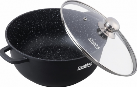 Semioala din aluminiu cu capac, Cooking by Heinner, Dark Line, Negru, 13.5 l [1]