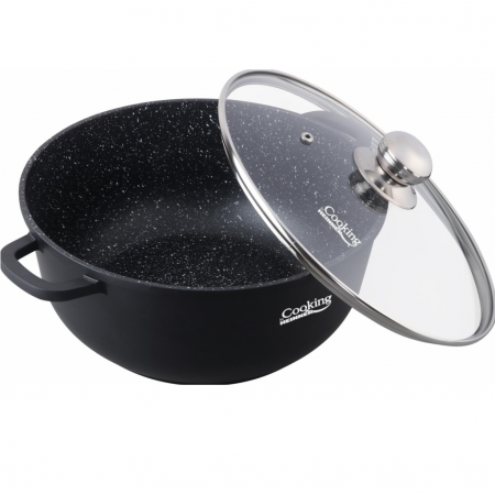 Semioala din aluminiu cu capac, Cooking by Heinner, Dark Line, Negru, 18.5 l [1]