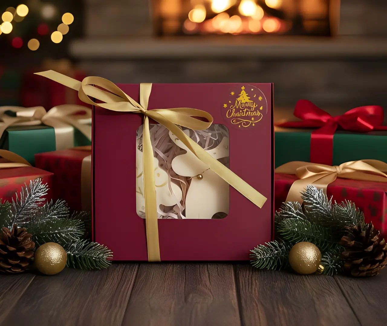 Set 2 lumanari parfumate, HANDMADE, ceara naturala din soia, fitil din bumbac, Ren si Brad, 8 cm