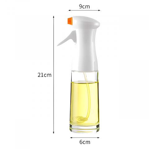 Set 2 recipiente cu pulveritaror pentru ulei, otet, Alb/ Transparent, 230 ml [2]