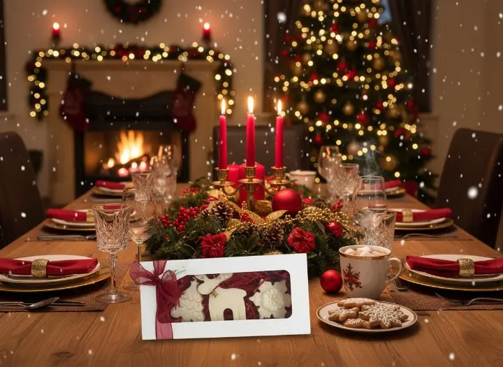 Set 3 lumanari parfumate, HANDMADE, ceara naturala din soia, fitil din bumbac, Brad, Ren si Fulg, 7.5 cm [2]