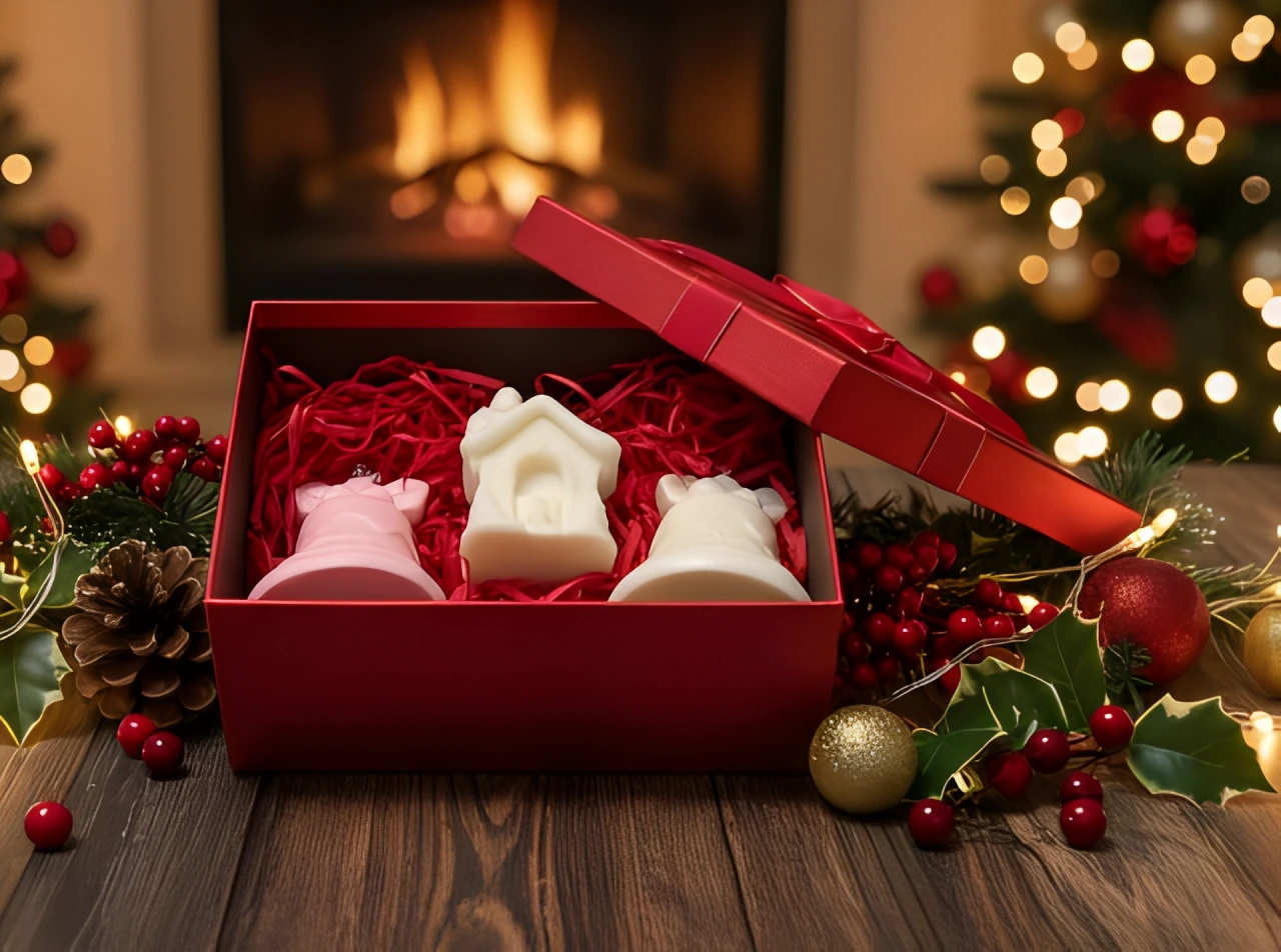 Set 3 lumanari parfumate, HANDMADE, ceara naturala din soia, fitil din bumbac, Clopotei si Casa, 7.5 cm