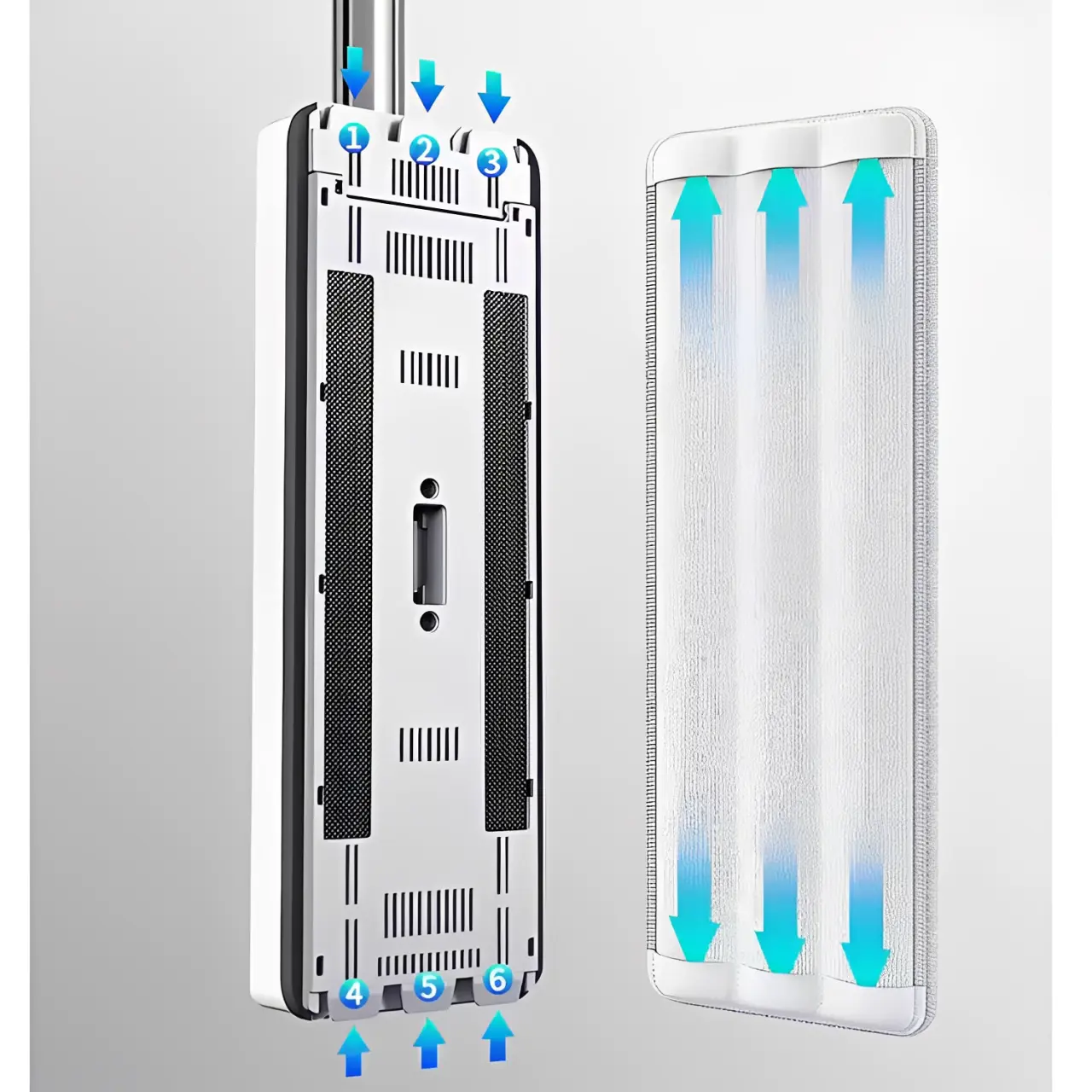 Set 5 lavete din microfibra, cu prindere dubla, potrivite pentru mop plat, Gri, 32 x 11 cm [3]