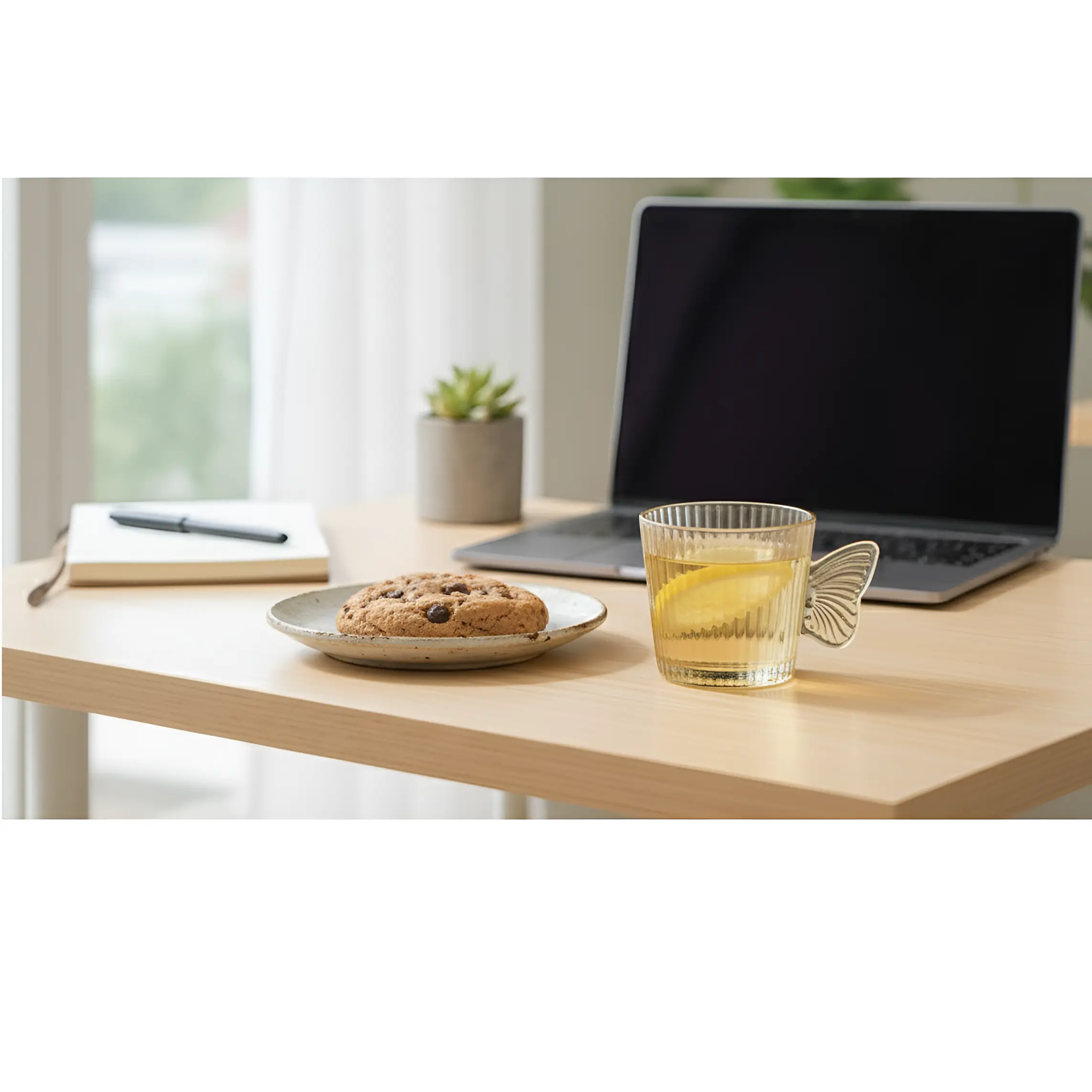 Set 6 cani, din sticla, model in relief, maner in forma de fluture, Transparent, 120 ml [4]