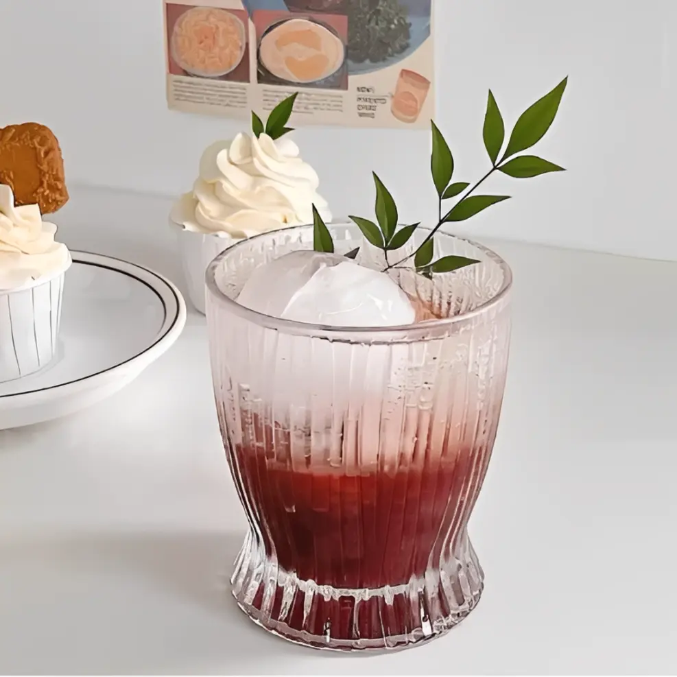 Set 6 pahare, din sticla, cu model, Transparent, 285 ml [5]