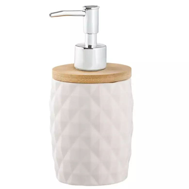 Set accesorii pentru baie din ceramica, dispenser sapun lichid, recipient pentru periute, Alb, 2 buc. [1]