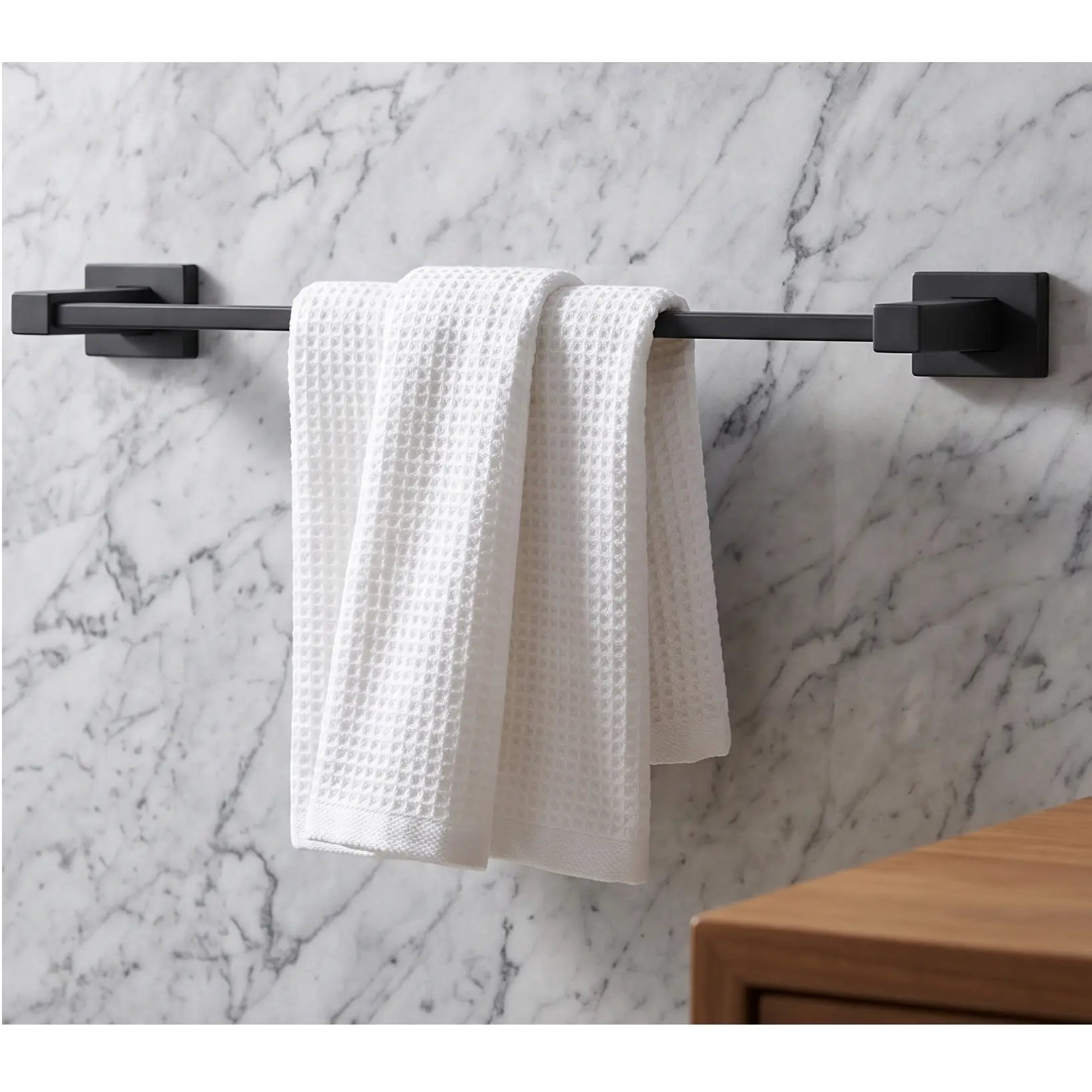 Set accesorii pentru baie, din zinc, bara pentru prosoape, suport hartie igienica, suport cu pahar din sticla, sapuniera din sticla, agatatoare, inel prosop maini, Gri, 6 piese [5]