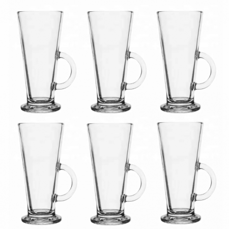 Set cani de sticla pentru cafea, Transparent, 300 ml, 6 buc [0]